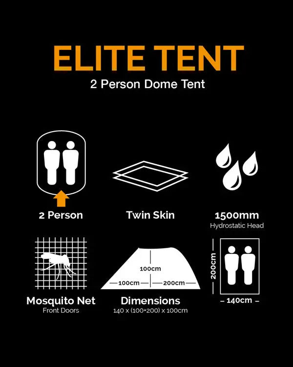 Elite Tent - Olive Green (2 Person, Twin Skin) Kombat