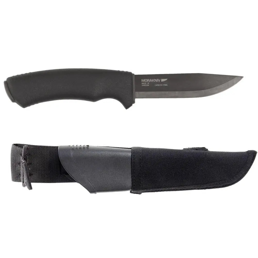 Mora Bushcraft Black Tactical Knife - Heavy Duty Carbon Steel Morakniv