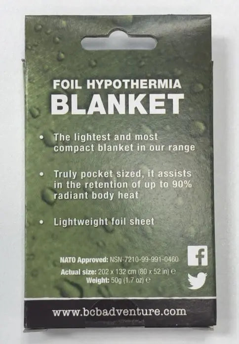 Foil Hypothermia Space Blanket BCB