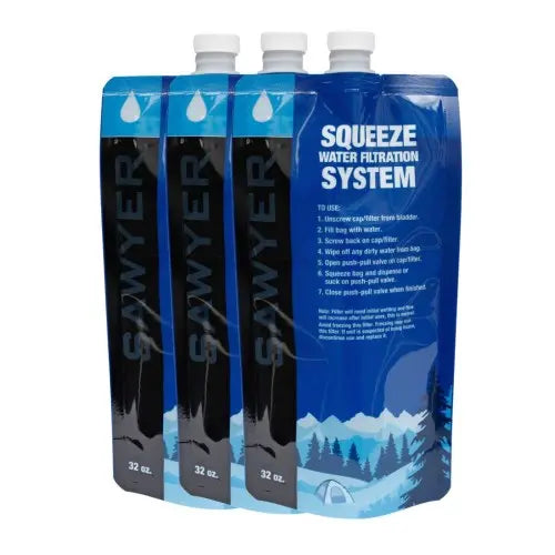 Sawyer 32oz Squeezable Pouch-Set of 3 - Ultralight Water Carriers - SP113 Sawyer
