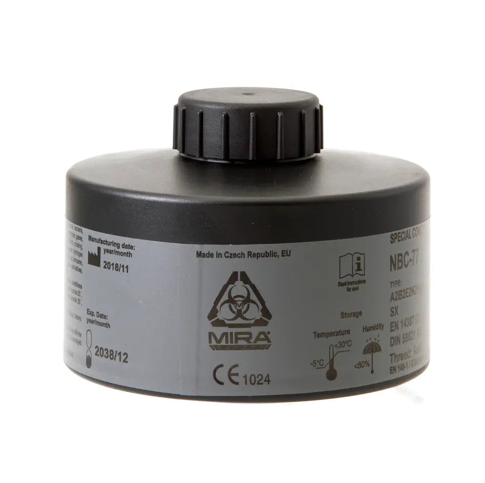 CBRN Gas Mask Filter NBC-77 SOF 40mm Thread - 20 Year Shelf Life Mira Safety