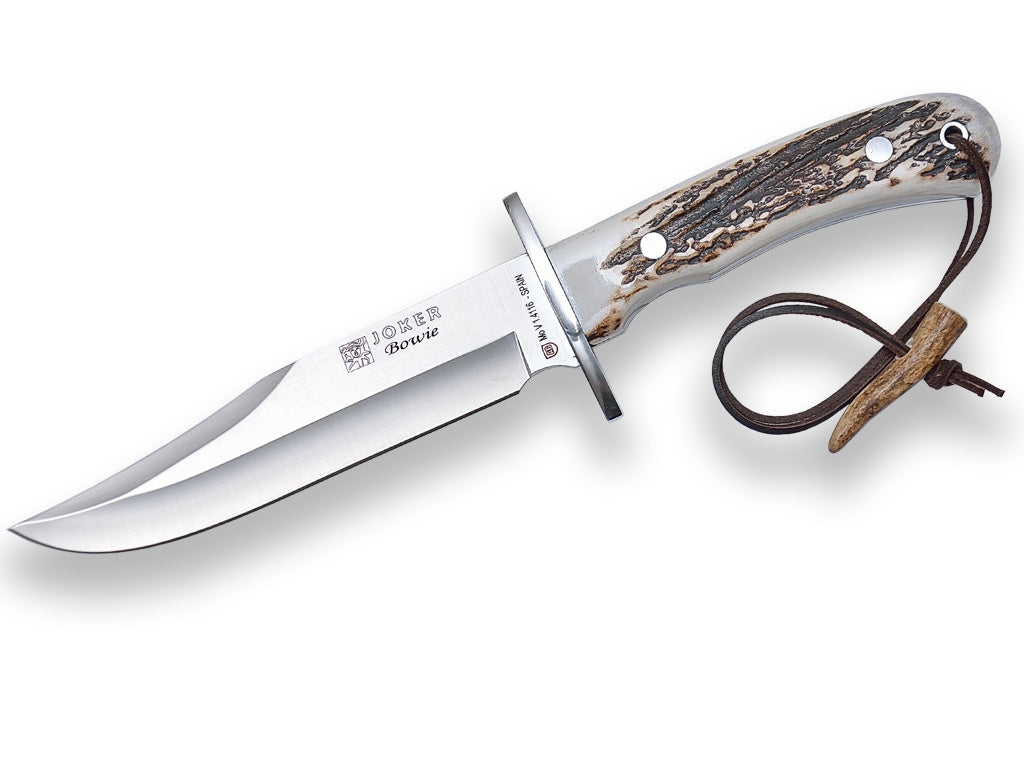 Joker Bowie Knife Stag Horn Scales 16cm